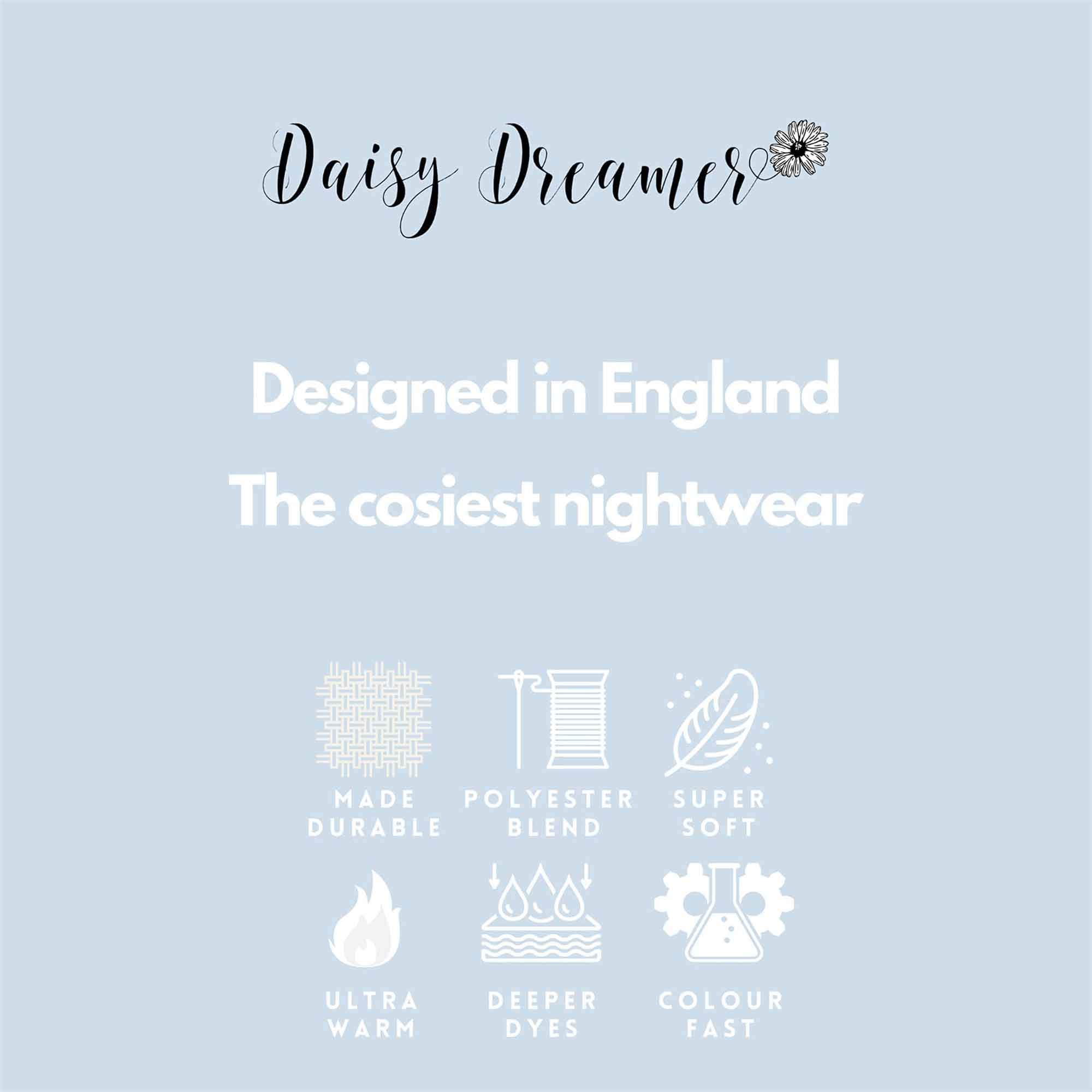 Daisy Dreamer Women's Fleece Hooded Robe Snuggle Touch Velvet-Soft Loungewear UK Sizes
