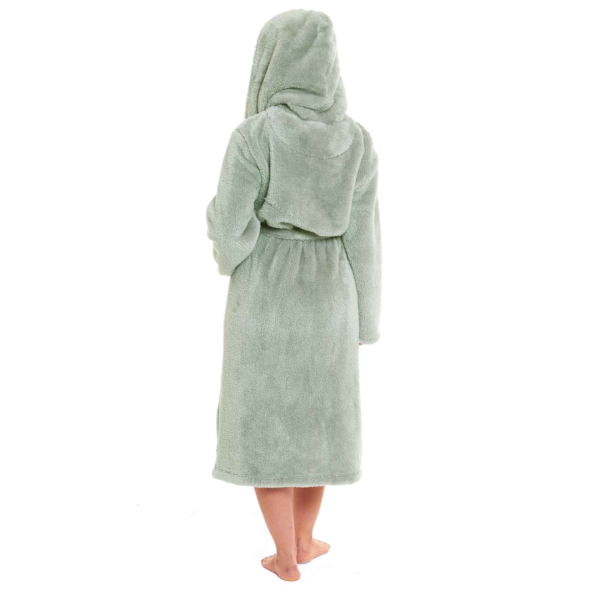 Daisy Dreamer Women's Fleece Hooded Robe Snuggle Touch Velvet-Soft Loungewear UK Sizes